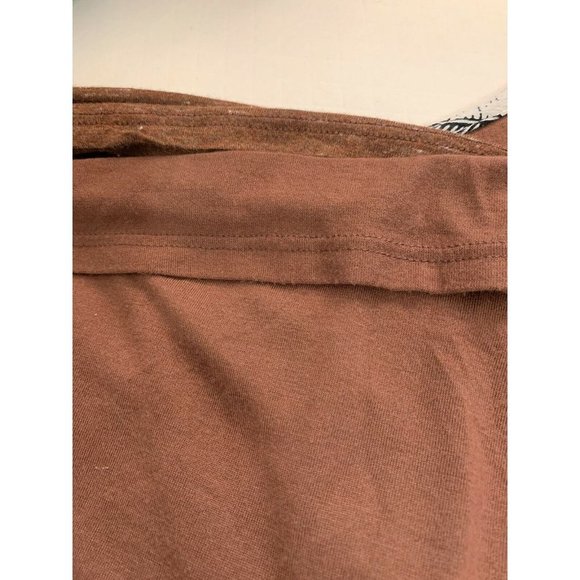 Anthropologie Dolan Left Coast Medium Wrap Tie Brown Long Sleeve Knit Dress - Picture 6 of 8